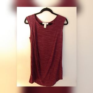White House Black Market Maroon Tunic Top